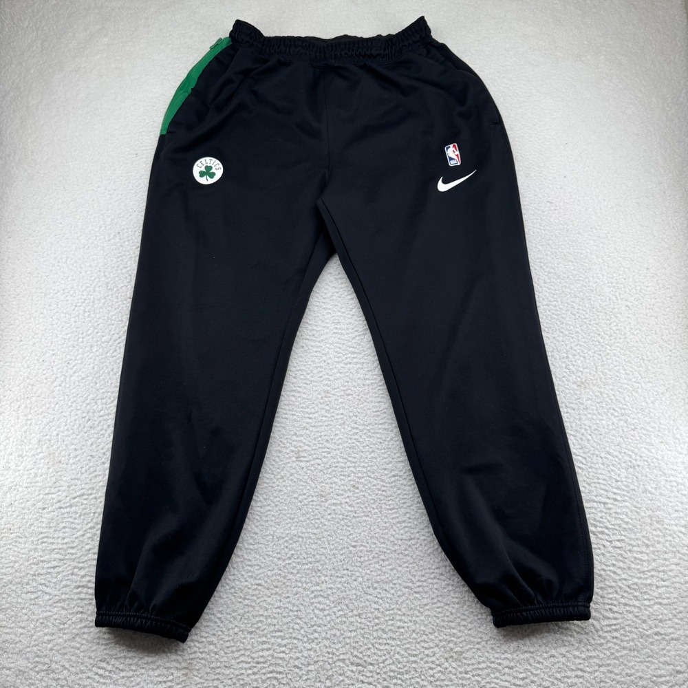 Nike Dri-Fit Boston Celtics Joggers Mens Large Black Stretch Training Pants NBA